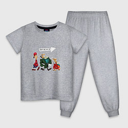 Пижама хлопковая детская Троица-Остров Сокровищ, цвет: меланж