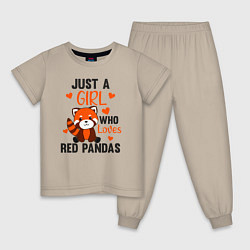 Детская пижама Просто девочка которая любит красных панд