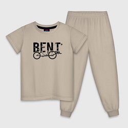 Пижама хлопковая детская BENT велосипед, цвет: миндальный