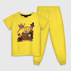 Детская пижама Семейка Симпсонов варит в адском котле главу семей