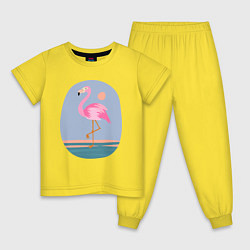 Пижама хлопковая детская Фламинго, цвет: желтый