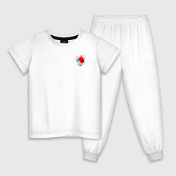 Пижама хлопковая детская Лого Самурай из Киберпанка 2077, цвет: белый