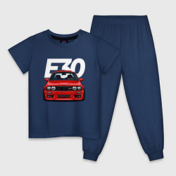 Пижама хлопковая детская BMW E30, цвет: тёмно-синий