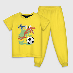 Пижама хлопковая детская Орандж, цвет: желтый