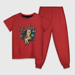 Пижама хлопковая детская Парикхмахер, цвет: красный