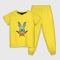 Пижама хлопковая детская Carrot - Bunny, цвет: желтый