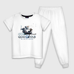 Пижама хлопковая детская Битва с Фрейей GoW Ragnarok, цвет: белый
