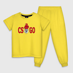 Пижама хлопковая детская Контрал Страйк и череп, цвет: желтый