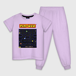 Пижама хлопковая детская Pac-Man на ZX-Spectrum, цвет: лаванда