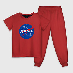 Пижама хлопковая детская Дима Наса, цвет: красный
