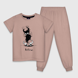 Пижама хлопковая детская Hollow пустой, цвет: пыльно-розовый