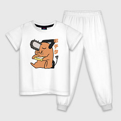 Пижама хлопковая детская Милый Почита, цвет: белый
