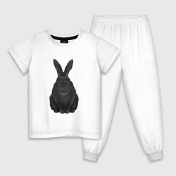 Пижама хлопковая детская Черный водяной кролик - 2023, цвет: белый