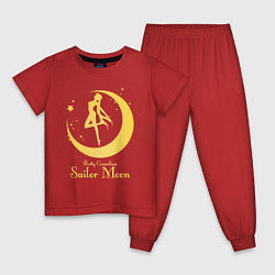 Пижама хлопковая детская Sailor Moon gold, цвет: красный