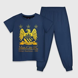 Пижама хлопковая детская Manchester City gold, цвет: тёмно-синий