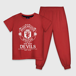 Пижама хлопковая детская Манчестер Юнайтед дьяволы, цвет: красный