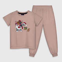 Пижама хлопковая детская Подарок от Тома, цвет: пыльно-розовый