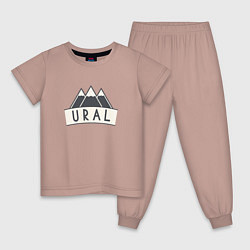 Пижама хлопковая детская URAL, цвет: пыльно-розовый
