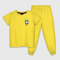 Пижама хлопковая детская Пеле ретро форма, цвет: желтый