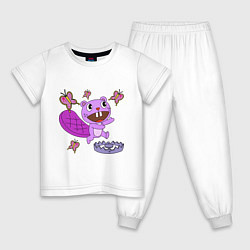 Пижама хлопковая детская Toothy trap, цвет: белый