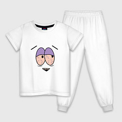 Пижама хлопковая детская Полотенчик арт, цвет: белый
