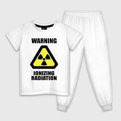 Пижама хлопковая детская Ионизирующее радиоактивное излучение, цвет: белый