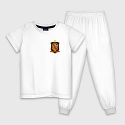 Пижама хлопковая детская Сборная Испании логотип, цвет: белый