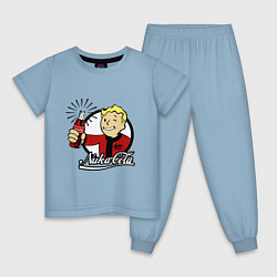Пижама хлопковая детская Vault boy - nuka cola, цвет: мягкое небо