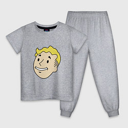 Пижама хлопковая детская Vault boy head, цвет: меланж