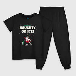 Пижама хлопковая детская Naughty or ice, цвет: черный