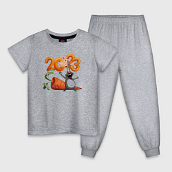 Детская пижама Заяц с большой морковкой - новый год