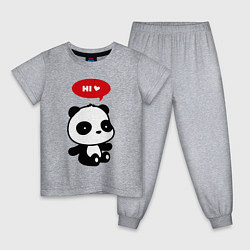 Пижама хлопковая детская Милый маленький пандёныш, цвет: меланж