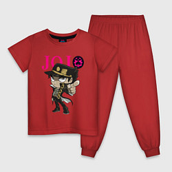 Пижама хлопковая детская Дзётаро Кудзё - character - stylization, цвет: красный