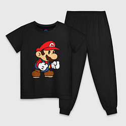 Пижама хлопковая детская Классический Марио, цвет: черный