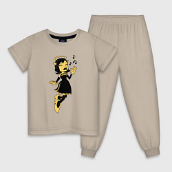 Пижама хлопковая детская Bendy - Ангел Алиса, цвет: миндальный