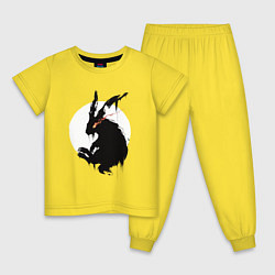 Пижама хлопковая детская Черный кролик 2023, цвет: желтый