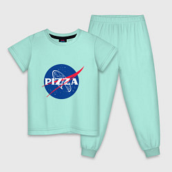 Пижама хлопковая детская Nasa - pizza, цвет: мятный