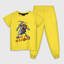 Пижама хлопковая детская La resistance, цвет: желтый