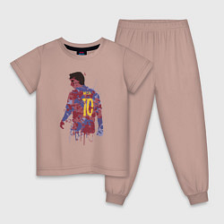 Пижама хлопковая детская Color Messi, цвет: пыльно-розовый