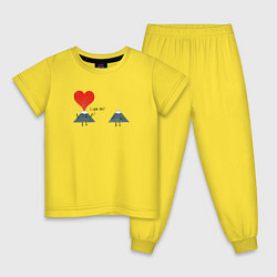 Пижама хлопковая детская I lava you!, цвет: желтый