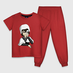 Пижама хлопковая детская Достоевский с картой, цвет: красный