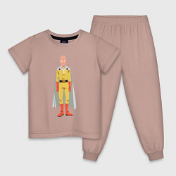 Пижама хлопковая детская Saitama base, цвет: пыльно-розовый