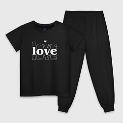 Пижама хлопковая детская 3 Love, цвет: черный