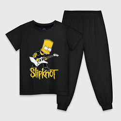 Пижама хлопковая детская Slipknot Барт Симпсон рокер, цвет: черный