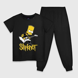 Пижама хлопковая детская Slipknot Барт Симпсон рокер, цвет: черный