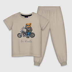 Детская пижама Крутой мотоциклист медведь