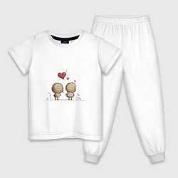 Пижама хлопковая детская Покажи свою любовь в день Святого Валентина, цвет: белый