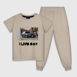 Пижама хлопковая детская E34 Pack, цвет: миндальный