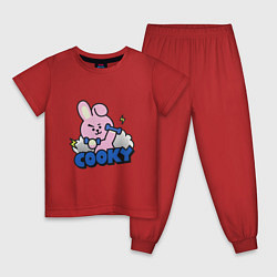Пижама хлопковая детская Cooky BT21 Jungkook, цвет: красный