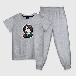 Пижама хлопковая детская Оскар Уайльд арт, цвет: меланж